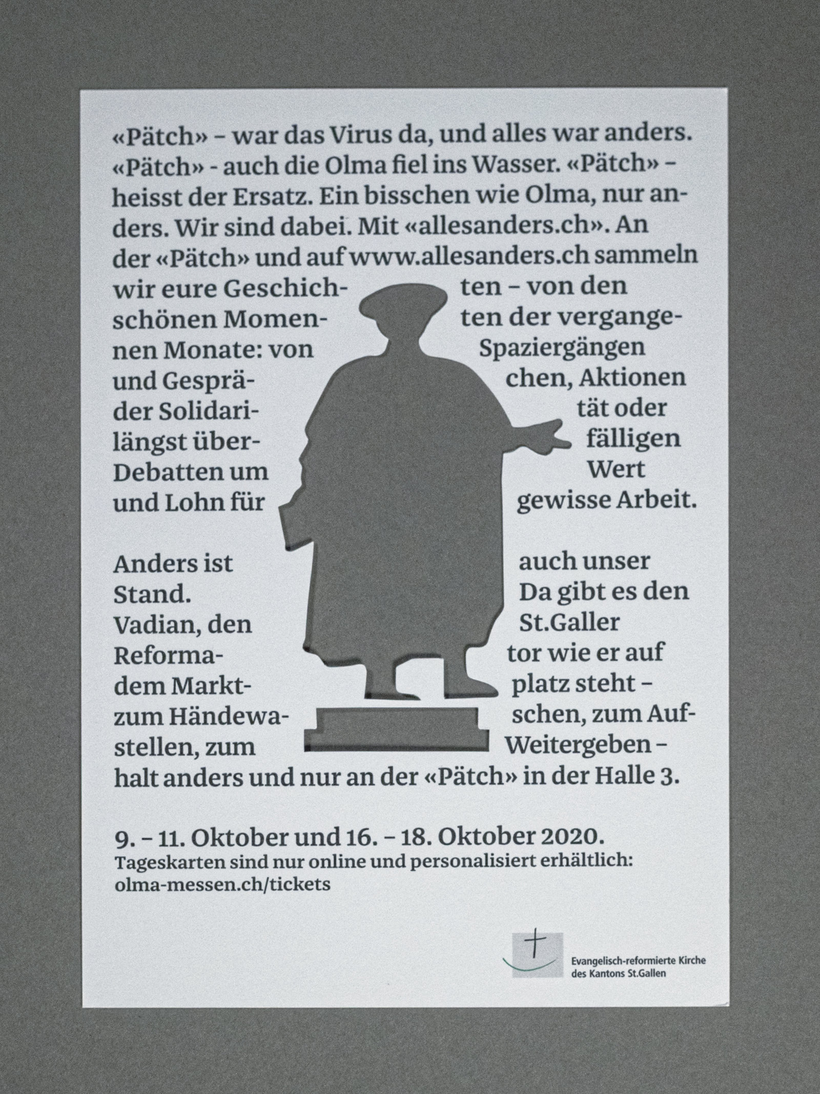 Einladungskarte Messe Pätsch - Evangelisch-reformierte Kirche Kanton St.Gallen