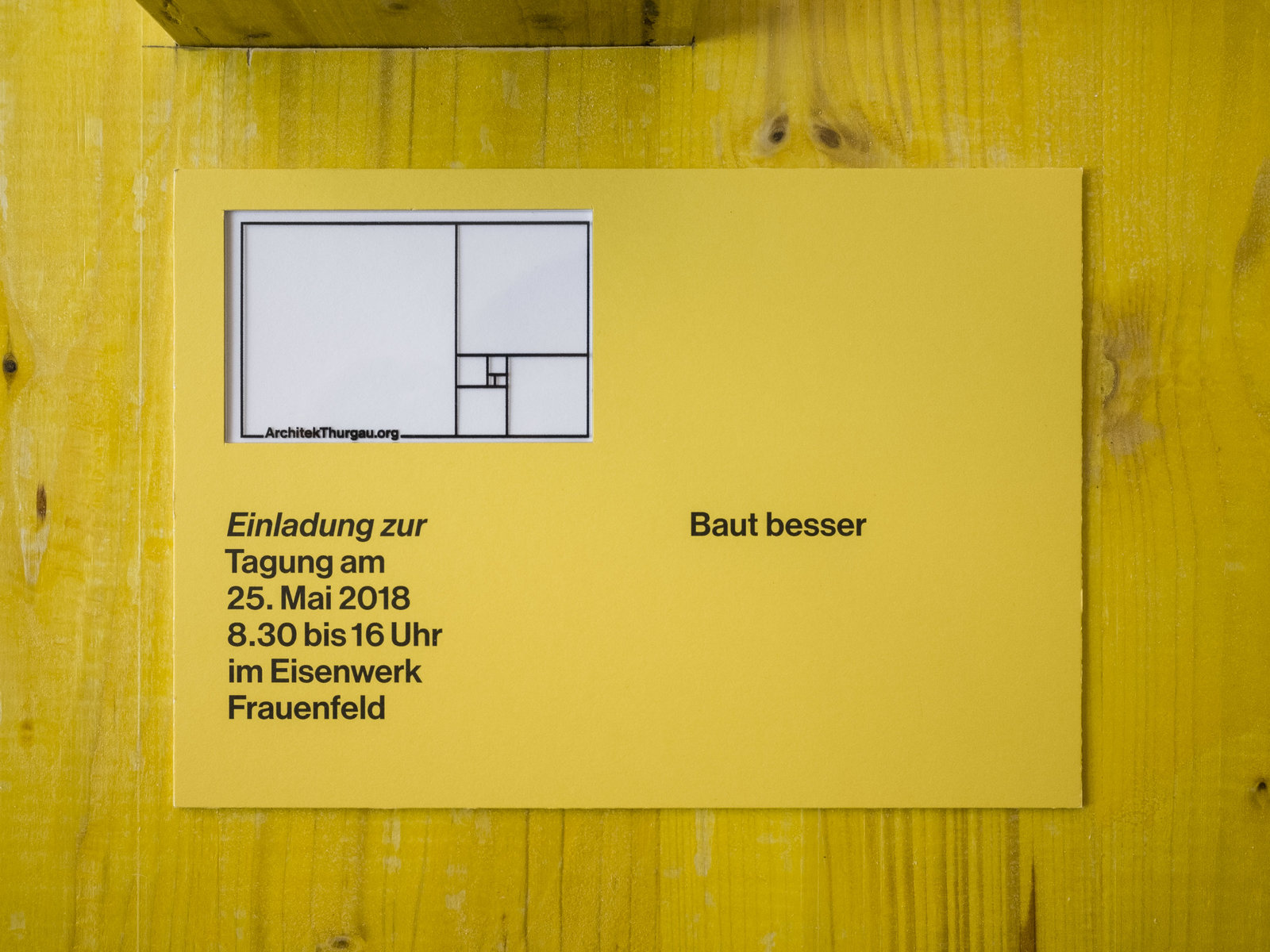 Einladung «Baut besser» ArchitekThurgau