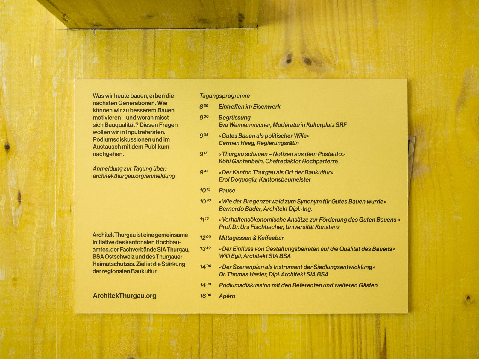 Einladung «Baut besser» ArchitekThurgau