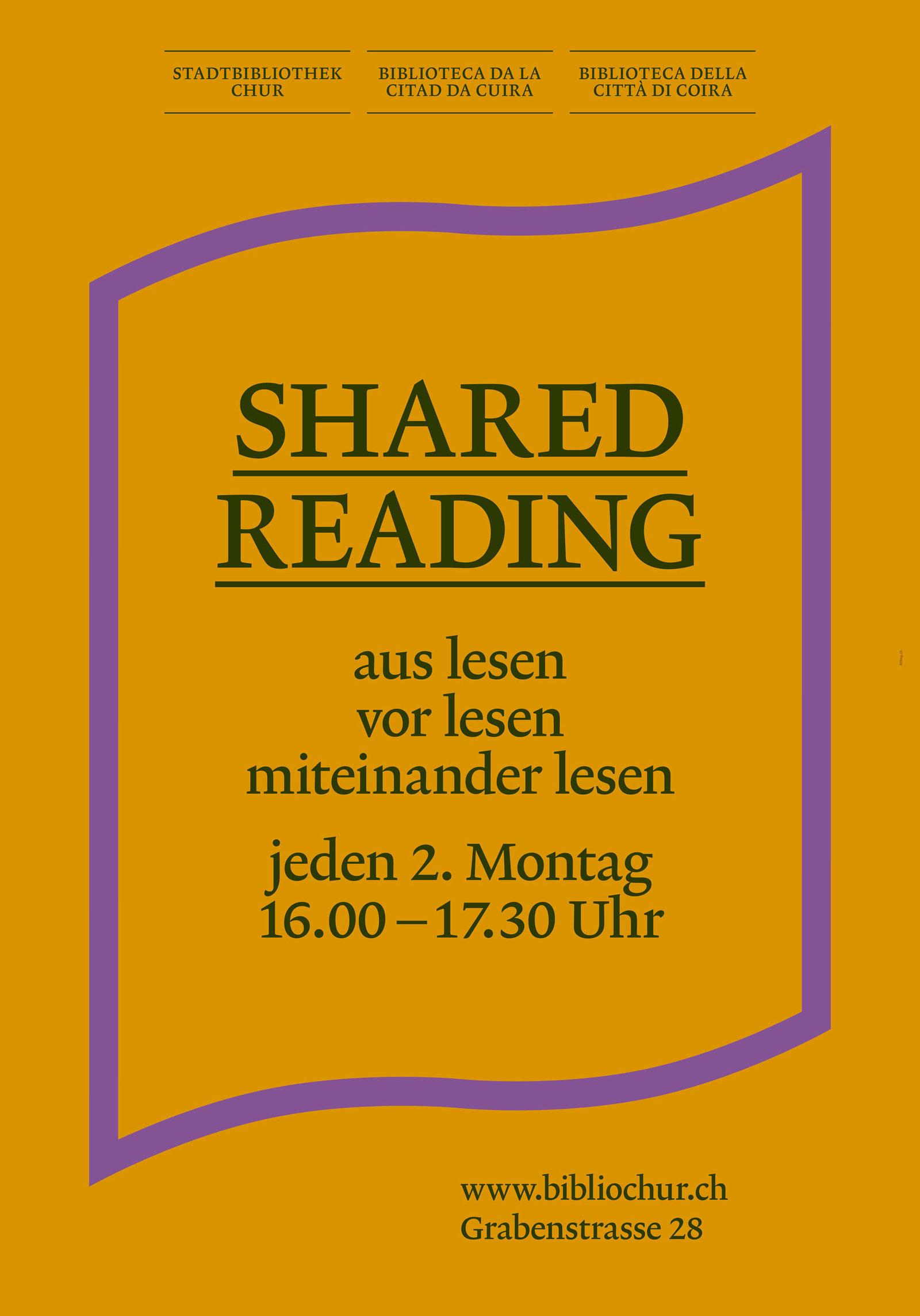 Agenda und Plakate Stadtbibliothek Chur