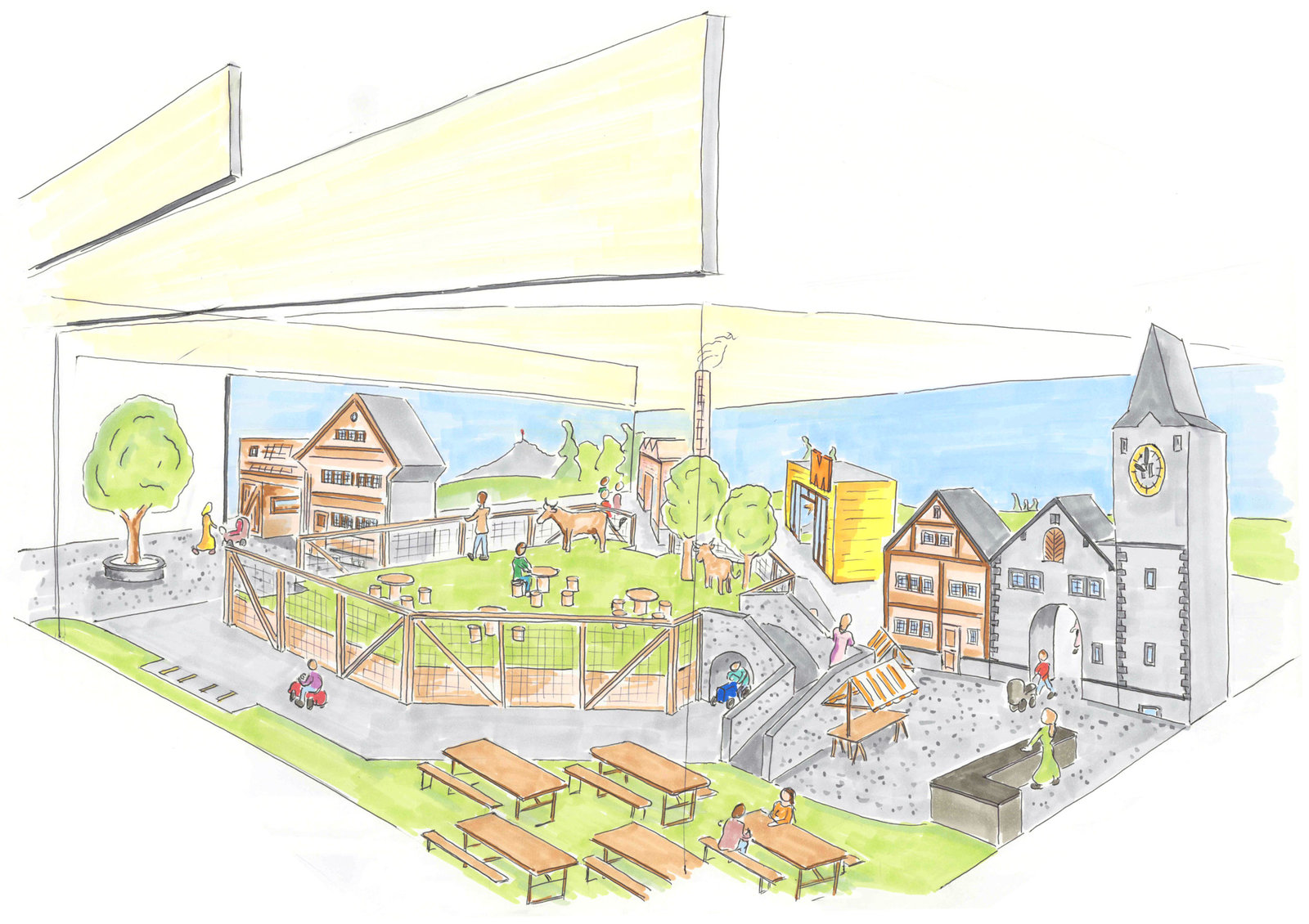 Erste Skizzen vom Messestand Erlebnis Nahrig