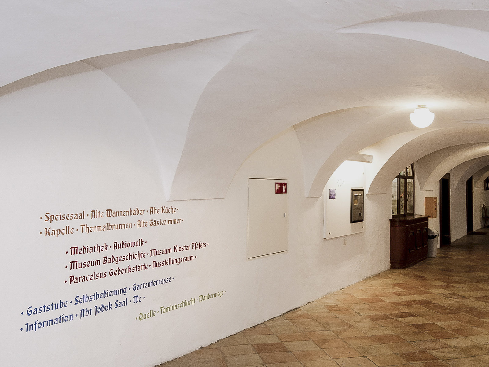 Umbau und Signaletik Altes Bad Pfäfers