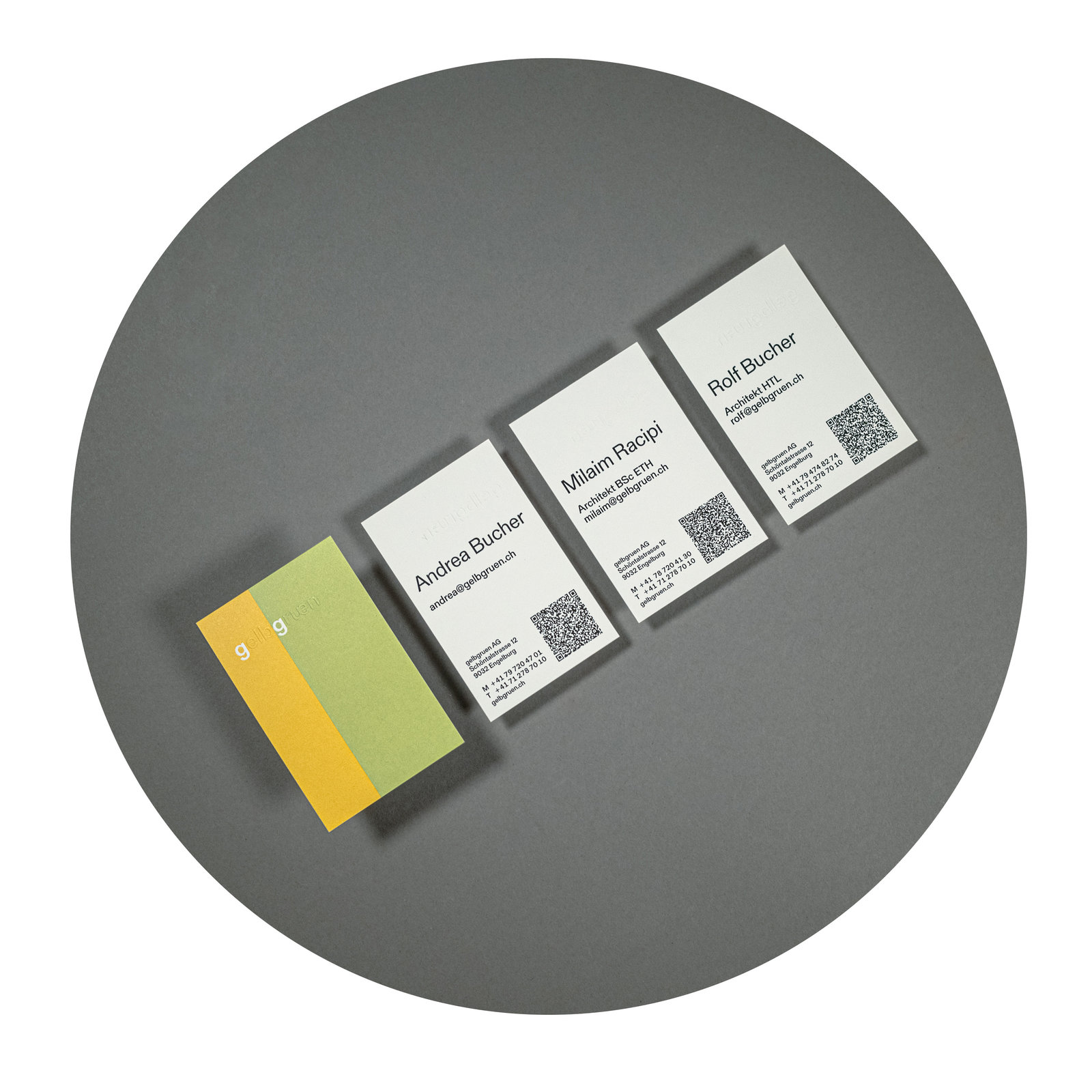 Visitenkarte gelbgruen