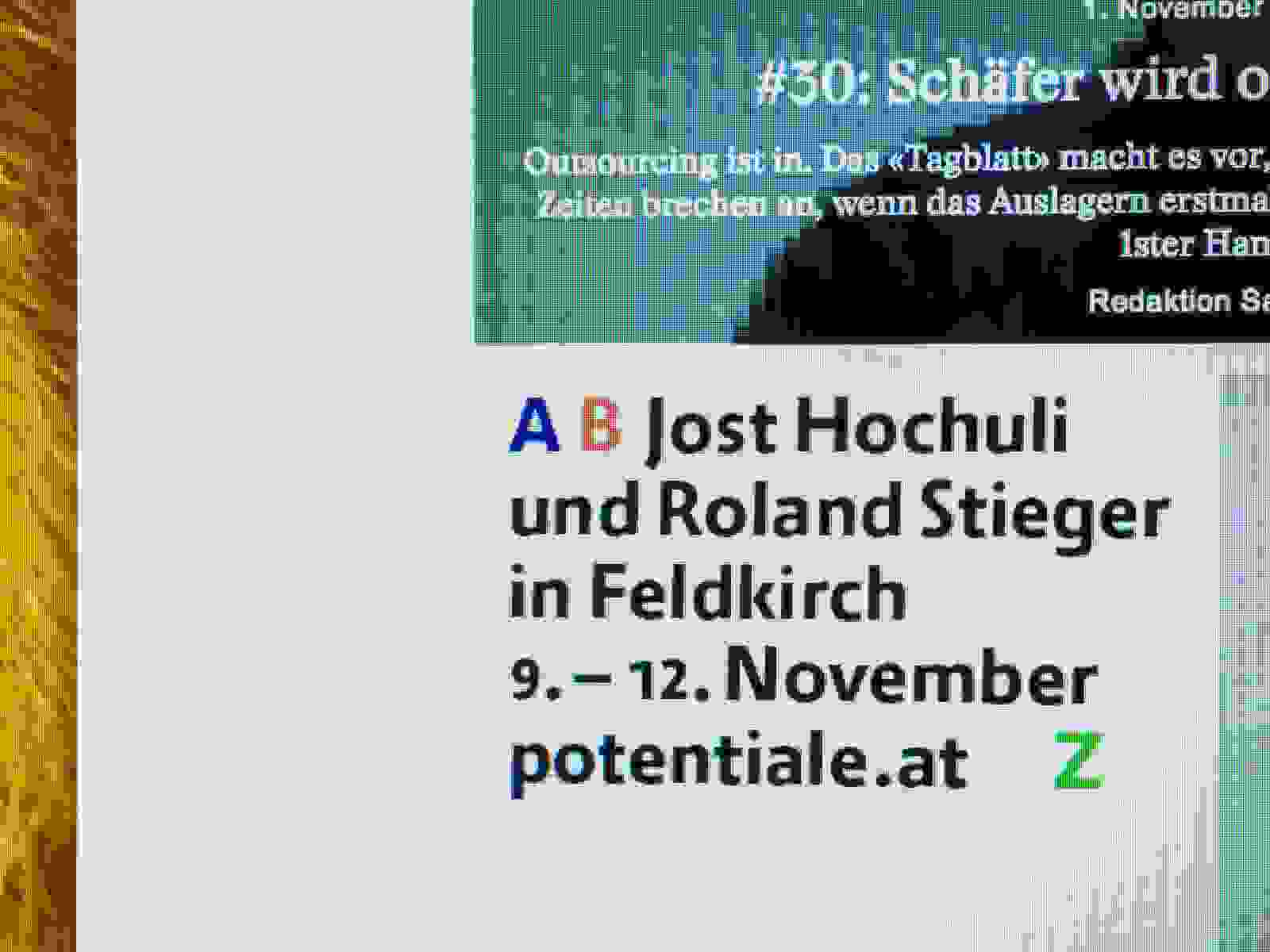 Ausstellung A B Jost Hochuli und Roland Stieger in Feldkirch Z