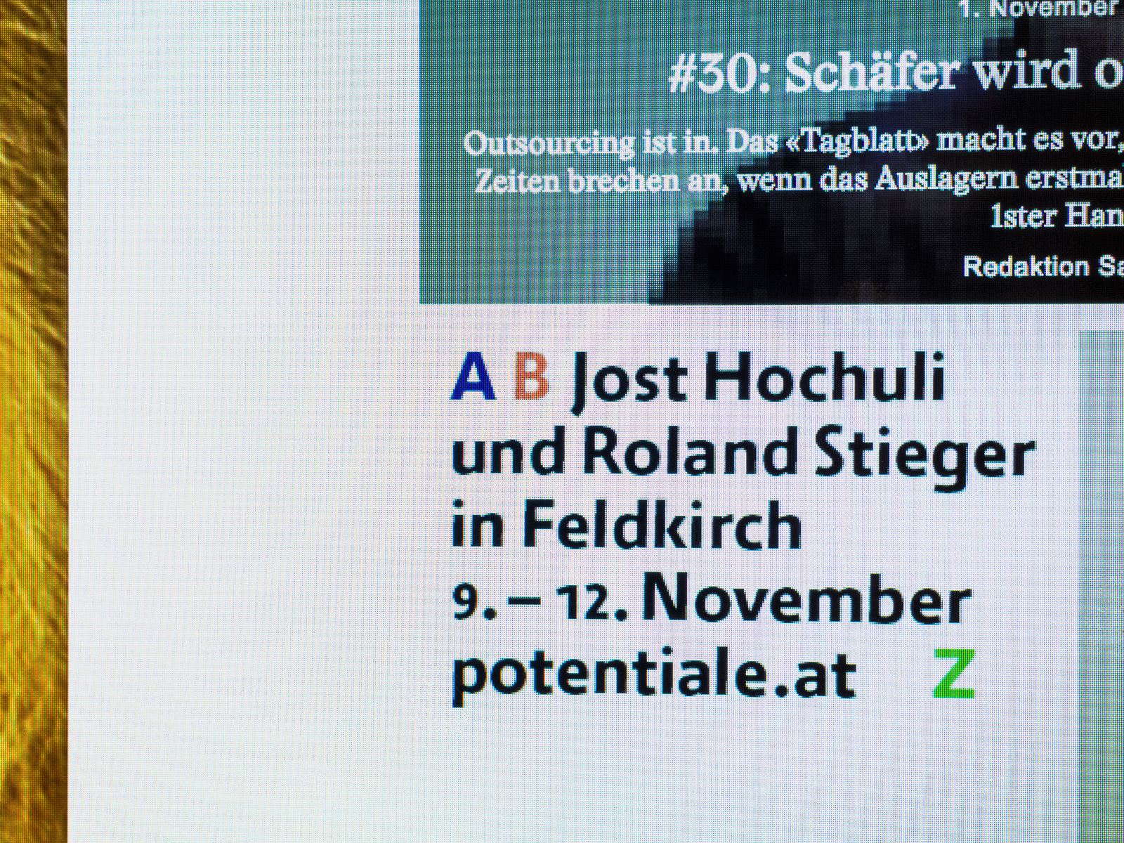 Ausstellung A B Jost Hochuli und Roland Stieger in Feldkirch Z