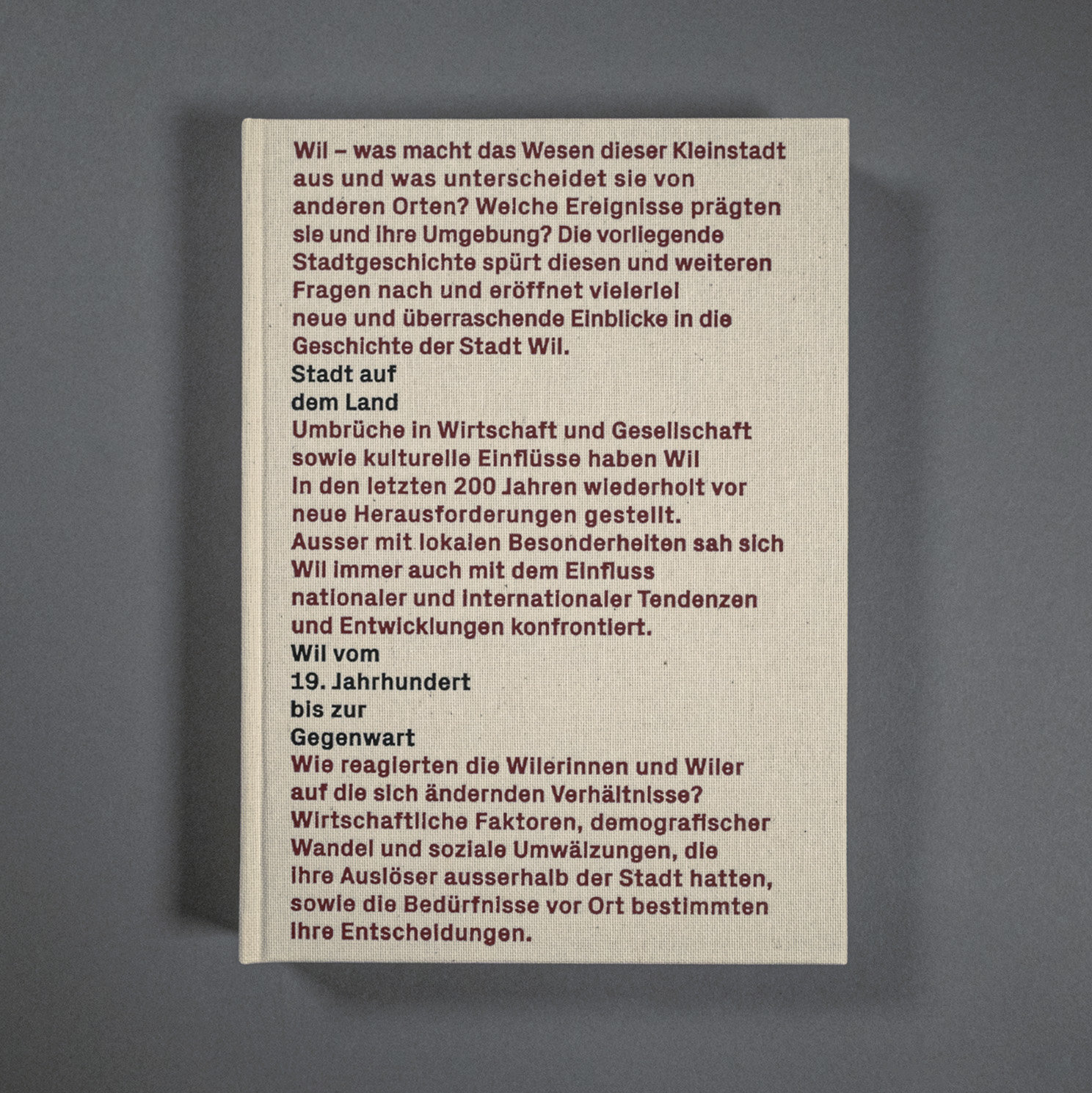 Buch «Stadt auf dem Land. Wil vom 19. Jahrhundert bis zur Gegenwart.»