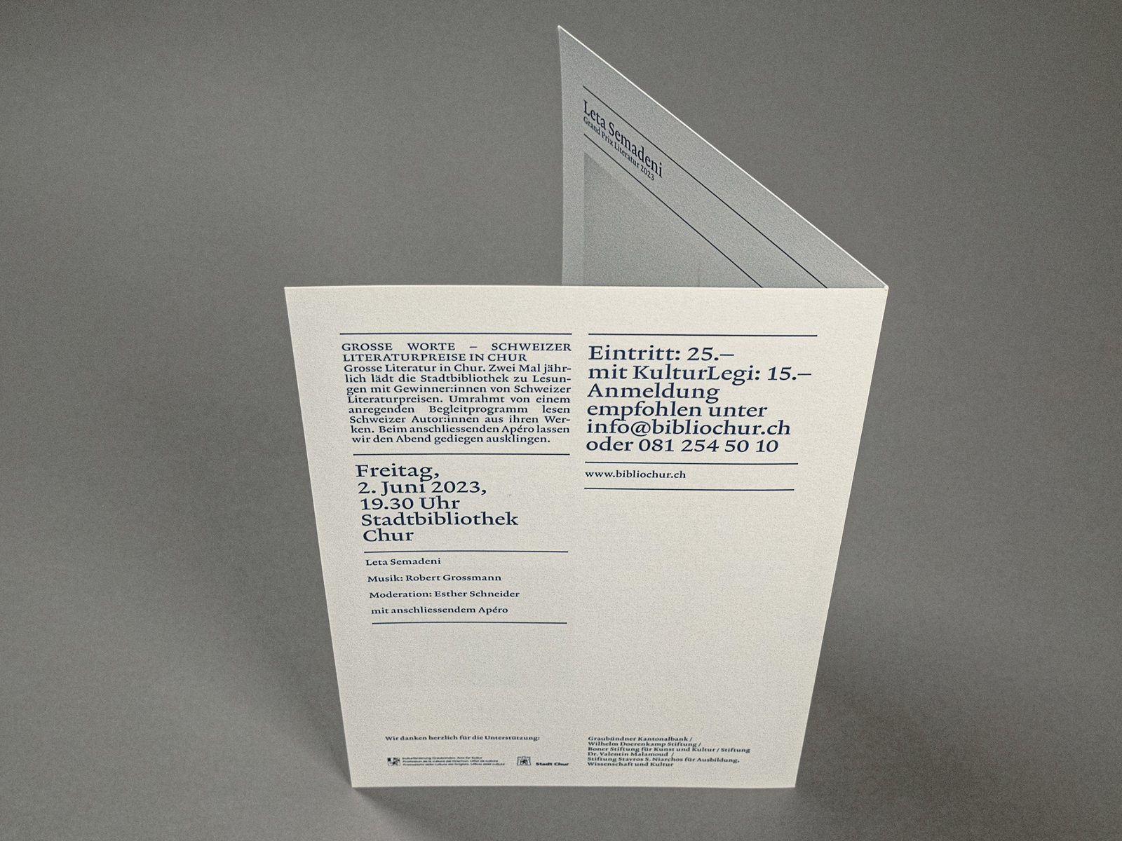 Flyer «Grosse Worte»