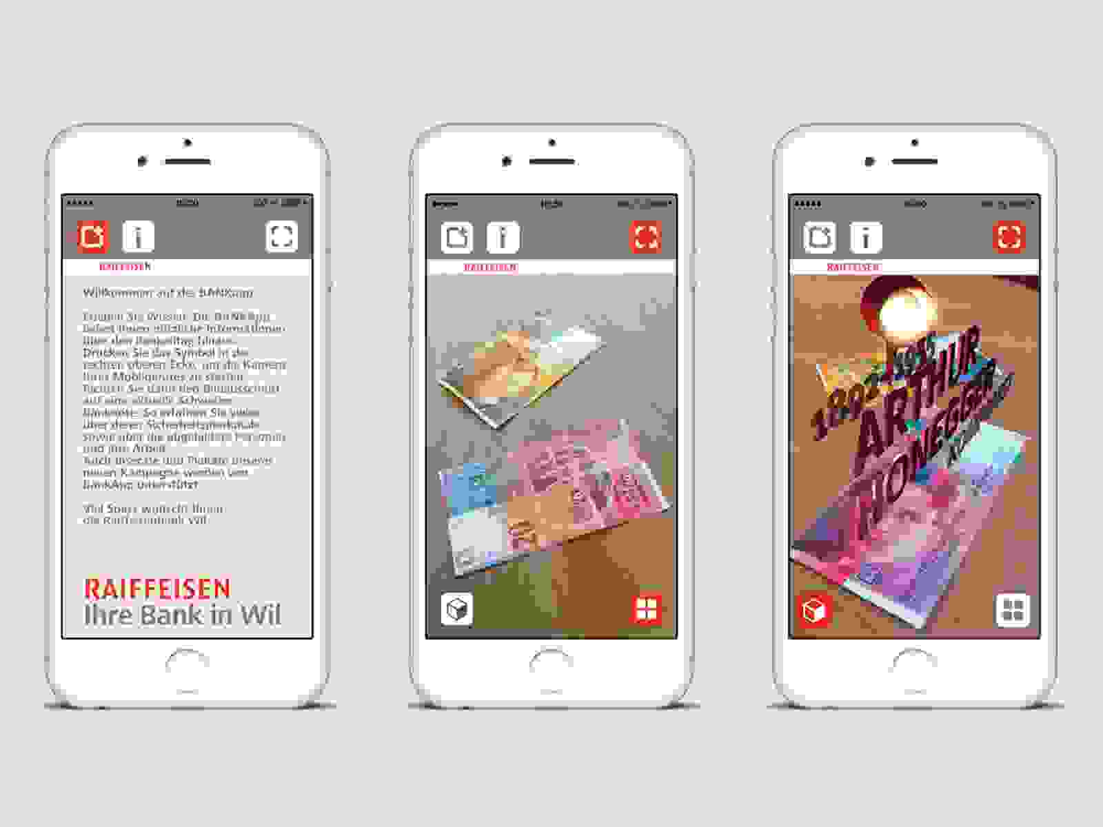 Augmented Reality App für Raiffeisenbank Wil