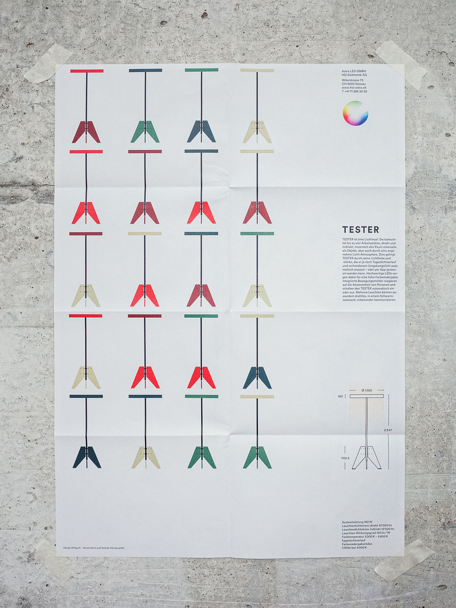 Datenblatt TESTER Leuchten Design